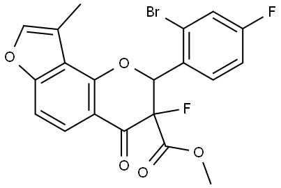 Methyl 2-(2-bromo-4-fluorophenyl)-3-fluoro-3,4-dihydro-9-methyl-4-oxo-2H-furo[2, Struktur