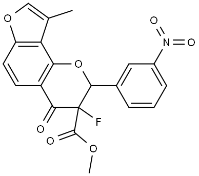 Methyl 3-fluoro-3,4-dihydro-9-methyl-2-(3-nitrophenyl)-4-oxo-2H-furo[2,3-h]-1-be... Struktur