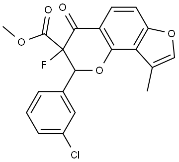 Methyl 2-(3-chlorophenyl)-3-fluoro-3,4-dihydro-9-methyl-4-oxo-2H-furo[2,3-h]-1-b... Struktur