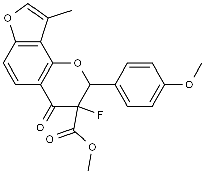 Methyl 3-fluoro-3,4-dihydro-2-(4-methoxyphenyl)-9-methyl-4-oxo-2H-furo[2,3-h]-1-.. Struktur