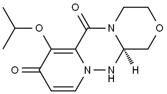 1H-[1,4]Oxazino[3,4-c]pyrido[2,1-f][1,2,4]triazine-6,8-dione, 3,4,12,12a-tetrahydro-7-(1-methylethoxy)-, (12aR)- Struktur