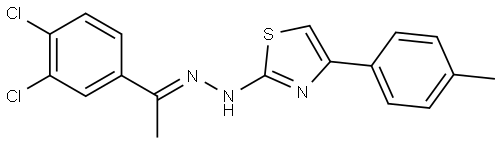 Ethanone, 1-(3,4-dichlorophenyl)-, 2-[4-(4-methylphenyl)-2-thiazolyl]hydrazone, (1E)- Struktur