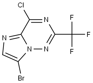 Imidazo[2,1-f][1,2,4]triazine, 7-bromo-4-chloro-2-(trifluoromethyl)- Struktur