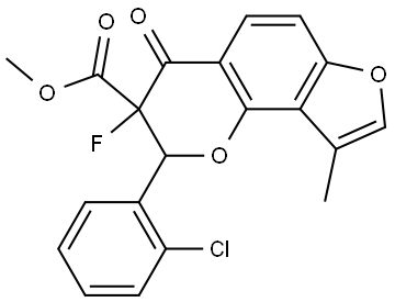 Methyl 2-(2-chlorophenyl)-3-fluoro-3,4-dihydro-9-methyl-4-oxo-2H-fur[2,3-h]-1-b... Struktur