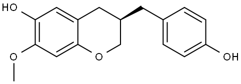 2H-1-Benzopyran-6-ol, 3,4-dihydro-3-[(4-hydroxyphenyl)methyl]-7-methoxy-, (3R)- Struktur