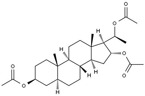 16,20-bis(acetyloxy)pregnan-3-yl acetate Struktur