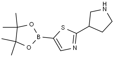 2-(Pyrrolidin-3-yl)thiazole-5-boronic acid pinacol ester Struktur