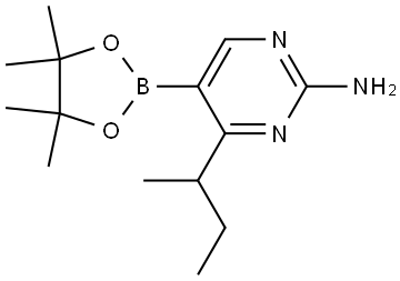 2-Amino-4-(sec-butyl)pyrimidine-5-boronic acid pinacol ester Struktur