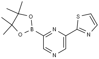 2-(6-(4,4,5,5-tetramethyl-1,3,2-dioxaborolan-2-yl)pyrazin-2-yl)thiazole Struktur