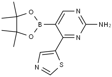 2-Amino-4-(thiazol-5-yl)pyrimidine-5-boronic acid pinacol ester Struktur