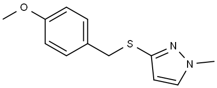 3-((4-Methoxybenzyl)thio)-1-methyl-1H-pyrazole Struktur