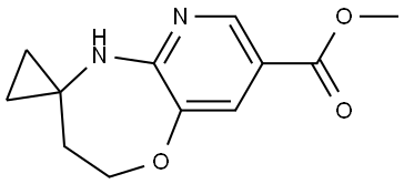 methyl 2',3'-dihydro-5'H-spiro[cyclopropane-1,4'-pyrido[3,2-b][1,4]oxazepine]-8'-carboxylate Struktur