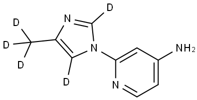 2-(4-(methyl-d3)-1H-imidazol-1-yl-2,5-d2)pyridin-4-amine Struktur