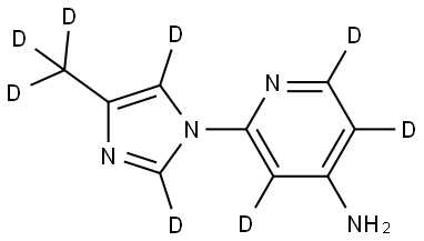 2-(4-(methyl-d3)-1H-imidazol-1-yl-2,5-d2)pyridin-3,5,6-d3-4-amine Struktur