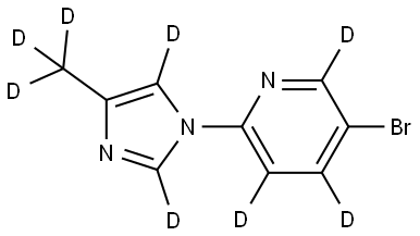 5-bromo-2-(4-(methyl-d3)-1H-imidazol-1-yl-2,5-d2)pyridine-3,4,6-d3 Struktur