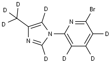 2-bromo-6-(4-(methyl-d3)-1H-imidazol-1-yl-2,5-d2)pyridine-3,4,5-d3 Struktur