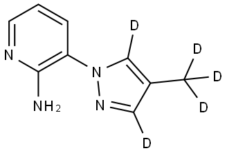 3-(4-(methyl-d3)-1H-pyrazol-1-yl-3,5-d2)pyridin-2-amine Struktur