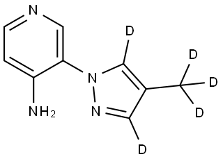 3-(4-(methyl-d3)-1H-pyrazol-1-yl-3,5-d2)pyridin-4-amine Struktur