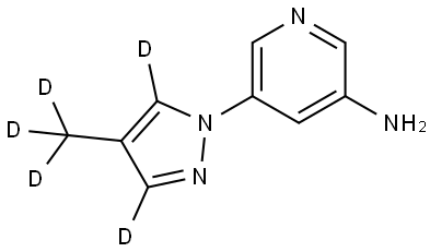 5-(4-(methyl-d3)-1H-pyrazol-1-yl-3,5-d2)pyridin-3-amine Struktur