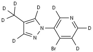 4-bromo-3-(4-(methyl-d3)-1H-pyrazol-1-yl-3,5-d2)pyridine-2,5,6-d3 Struktur