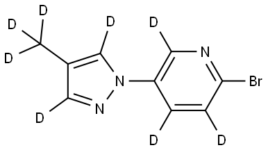 2-bromo-5-(4-(methyl-d3)-1H-pyrazol-1-yl-3,5-d2)pyridine-3,4,6-d3 Struktur