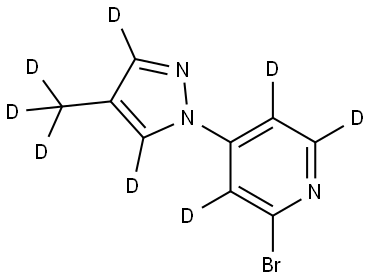 2-bromo-4-(4-(methyl-d3)-1H-pyrazol-1-yl-3,5-d2)pyridine-3,5,6-d3 Struktur