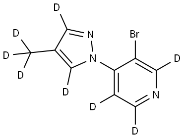 3-bromo-4-(4-(methyl-d3)-1H-pyrazol-1-yl-3,5-d2)pyridine-2,5,6-d3 Struktur