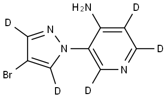 3-(4-bromo-1H-pyrazol-1-yl-3,5-d2)pyridin-2,5,6-d3-4-amine Struktur