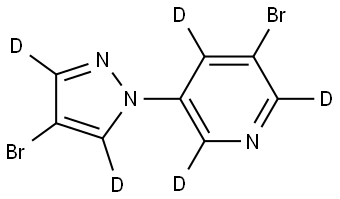 3-bromo-5-(4-bromo-1H-pyrazol-1-yl-3,5-d2)pyridine-2,4,6-d3 Struktur