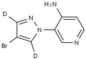 3-(4-bromo-1H-pyrazol-1-yl-3,5-d2)pyridin-4-amine Struktur