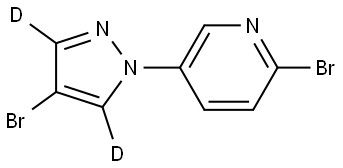 2-bromo-5-(4-bromo-1H-pyrazol-1-yl-3,5-d2)pyridine Struktur