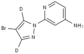 2-(4-bromo-1H-pyrazol-1-yl-3,5-d2)pyridin-4-amine Struktur