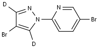 5-bromo-2-(4-bromo-1H-pyrazol-1-yl-3,5-d2)pyridine Struktur