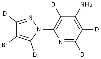 2-(4-bromo-1H-pyrazol-1-yl-3,5-d2)pyridin-3,5,6-d3-4-amine Struktur