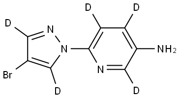 6-(4-bromo-1H-pyrazol-1-yl-3,5-d2)pyridin-2,4,5-d3-3-amine Struktur