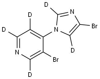 3-bromo-4-(4-bromo-1H-imidazol-1-yl-2,5-d2)pyridine-2,5,6-d3 Struktur