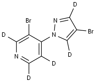 3-bromo-4-(4-bromo-1H-pyrazol-1-yl-3,5-d2)pyridine-2,5,6-d3 Struktur