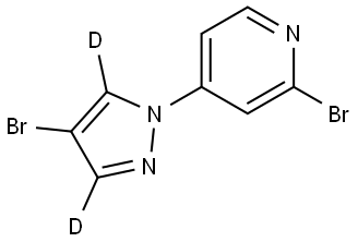 2-bromo-4-(4-bromo-1H-pyrazol-1-yl-3,5-d2)pyridine Struktur