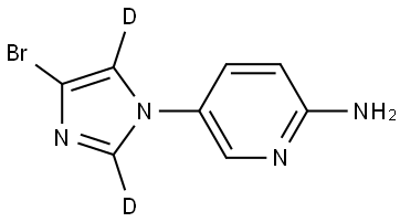 5-(4-bromo-1H-imidazol-1-yl-2,5-d2)pyridin-2-amine Struktur