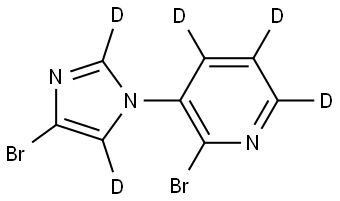 2-bromo-3-(4-bromo-1H-imidazol-1-yl-2,5-d2)pyridine-4,5,6-d3 Struktur