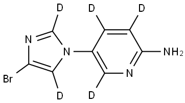 5-(4-bromo-1H-imidazol-1-yl-2,5-d2)pyridin-3,4,6-d3-2-amine Struktur