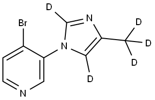 4-bromo-3-(4-(methyl-d3)-1H-imidazol-1-yl-2,5-d2)pyridine Struktur