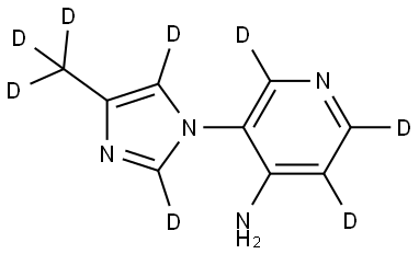 3-(4-(methyl-d3)-1H-imidazol-1-yl-2,5-d2)pyridin-2,5,6-d3-4-amine Struktur