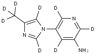 5-(4-(methyl-d3)-1H-imidazol-1-yl-2,5-d2)pyridin-2,4,6-d3-3-amine Struktur