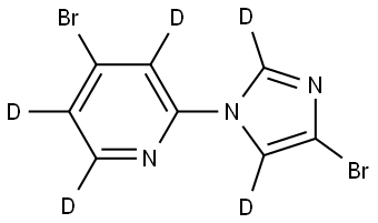 4-bromo-2-(4-bromo-1H-imidazol-1-yl-2,5-d2)pyridine-3,5,6-d3 Struktur