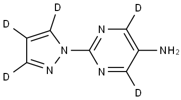 2-(1H-pyrazol-1-yl-d3)pyrimidin-4,6-d2-5-amine Struktur