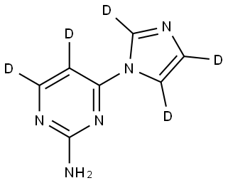 4-(1H-imidazol-1-yl-d3)pyrimidin-5,6-d2-2-amine Struktur