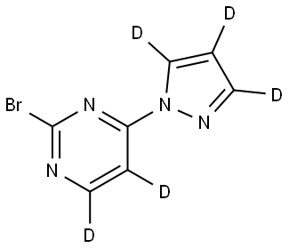 2-bromo-4-(1H-pyrazol-1-yl-d3)pyrimidine-5,6-d2 Struktur