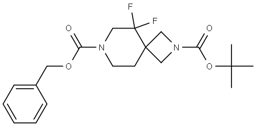 7-benzyl 2-(tert-butyl) 5,5-difluoro-2,7-diazaspiro[3.5]nonane-2,7-dicarboxylate Struktur