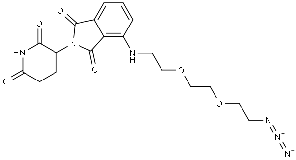 4-((2-(2-(2-azidoethoxy)ethoxy)ethyl)amino)-2-(2,6-dioxopiperidin-3-yl)isoindoline-1,3-dione Struktur